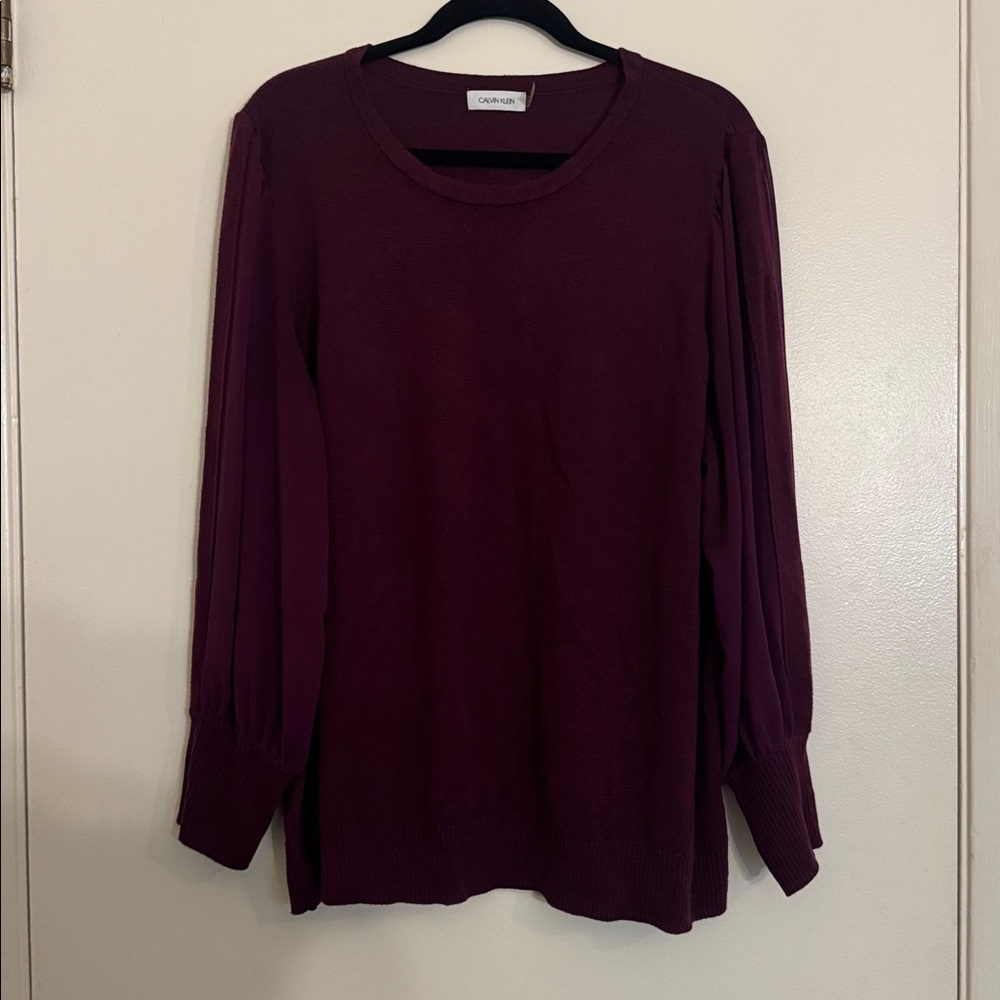 Calvin Klein Deep Burgundy Knit Top